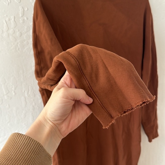 Frank & Eileen Brown Camel Isabelle Funnel Neck Sweater Dress Midi Maxi Small - Picture 10 of 12